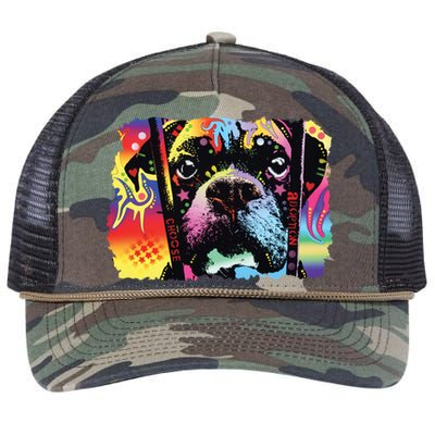 Choose Adoption Boxer Dog Dean Russo Retro Rope Trucker Hat Cap