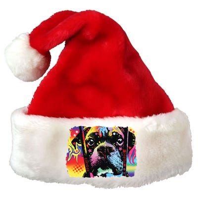 Choose Adoption Boxer Dog Dean Russo Premium Christmas Santa Hat