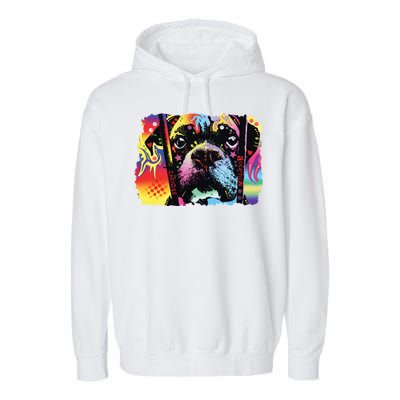 Choose Adoption Boxer Dog Dean Russo Garment-Dyed Fleece Hoodie