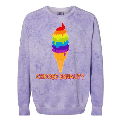 Choose Equality Rainbow Ice Cream Colorblast Crewneck Sweatshirt