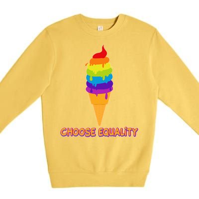 Choose Equality Rainbow Ice Cream Premium Crewneck Sweatshirt