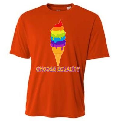 Choose Equality Rainbow Ice Cream Cooling Performance Crew T-Shirt