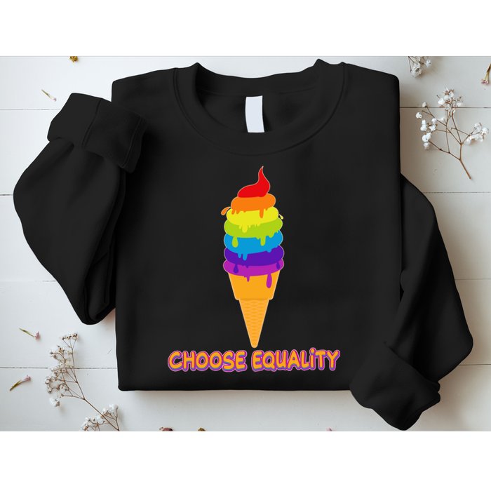 Choose Equality Rainbow Ice Cream Sweatshirt