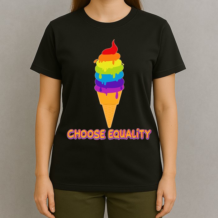 Choose Equality Rainbow Ice Cream T-Shirt