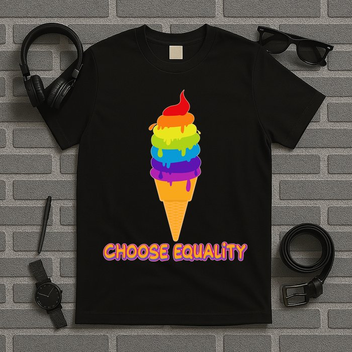 Choose Equality Rainbow Ice Cream T-Shirt