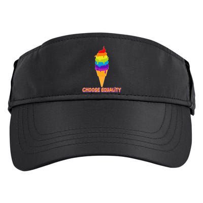 Choose Equality Rainbow Ice Cream Adult Drive Performance Visor