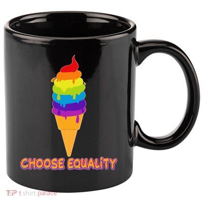 Choose Equality Rainbow Ice Cream 11oz C Handle Ceramic Mug