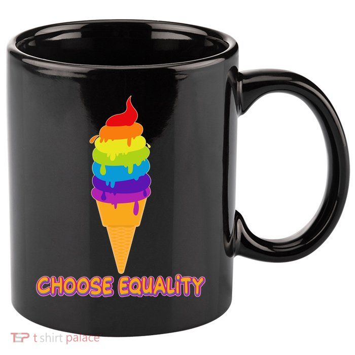 Choose Equality Rainbow Ice Cream 11oz C Handle Ceramic Mug