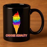Choose Equality Rainbow Ice Cream 11oz C Handle Ceramic Mug
