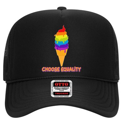 Choose Equality Rainbow Ice Cream Trucker Hat