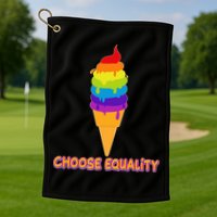 Choose Equality Rainbow Ice Cream Golf Towel