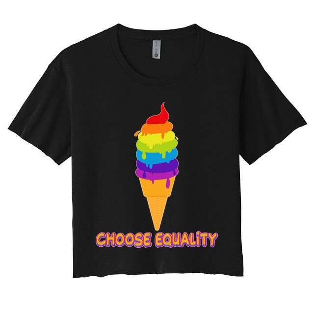 Choose Equality Rainbow Ice Cream Crop Top