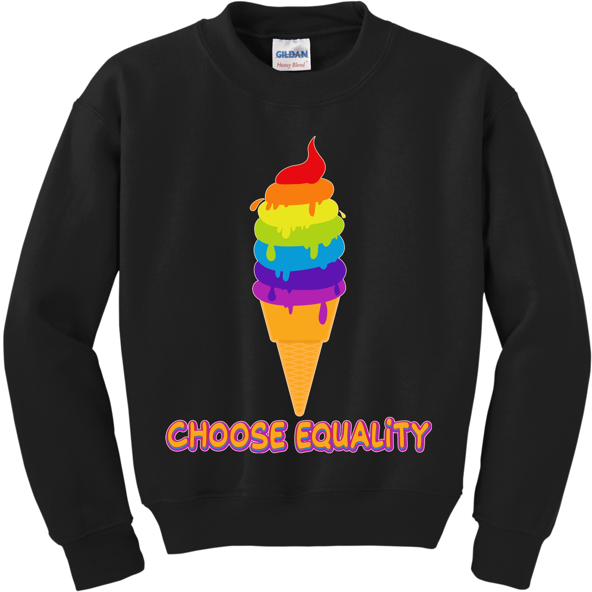 Choose Equality Rainbow Ice Cream Kids Sweatshirt