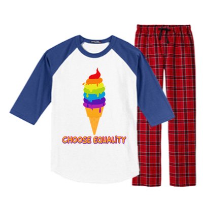 Choose Equality Rainbow Ice Cream Raglan Sleeve Pajama Set