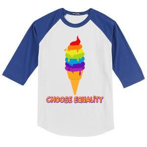 Choose Equality Rainbow Ice Cream Kids Colorblock Raglan Jersey