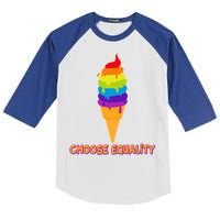 Choose Equality Rainbow Ice Cream Kids Colorblock Raglan Jersey