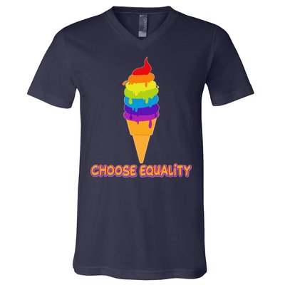 Choose Equality Rainbow Ice Cream V-Neck T-Shirt