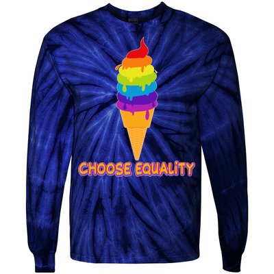 Choose Equality Rainbow Ice Cream Tie-Dye Long Sleeve Shirt