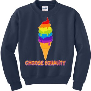 Choose Equality Rainbow Ice Cream Kids Sweatshirt