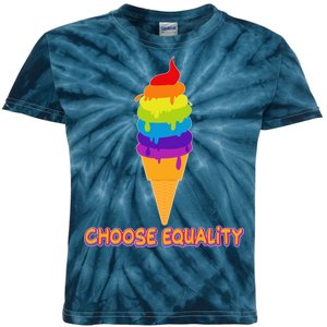 Choose Equality Rainbow Ice Cream Kids Tie-Dye T-Shirt