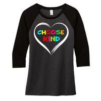 Choose Kind Women's Tri-Blend 3/4-Sleeve Raglan Shirt