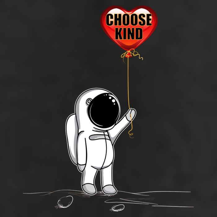 Choose Kind Astronaut Balloon Heart Anti Bullying Cool Comfort Performance Bucket Hat