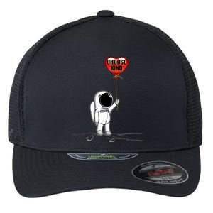 Choose Kind Astronaut Balloon Heart Anti Bullying Flexfit Unipanel Trucker Cap