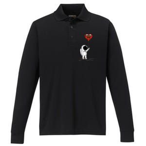 Choose Kind Astronaut Balloon Heart Anti Bullying Performance Long Sleeve Polo