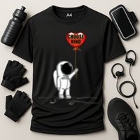 Choose Kind Astronaut Balloon Heart Anti Bullying Cooling Performance Crew T-Shirt