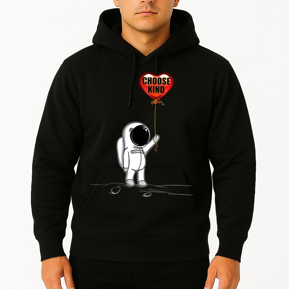 Choose Kind Astronaut Balloon Heart Anti Bullying Hoodie