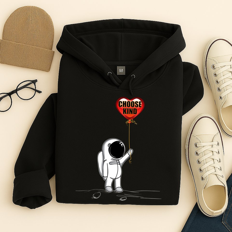 Choose Kind Astronaut Balloon Heart Anti Bullying Hoodie