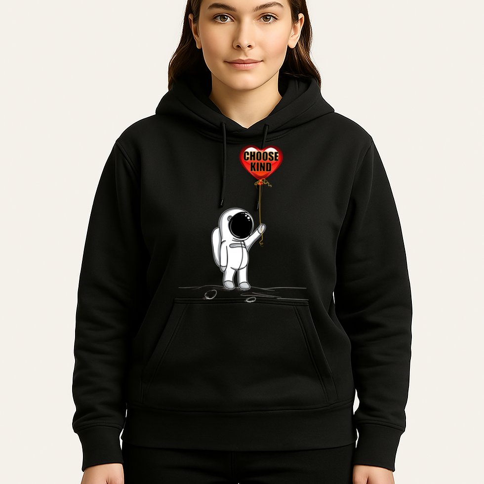 Choose Kind Astronaut Balloon Heart Anti Bullying Hoodie