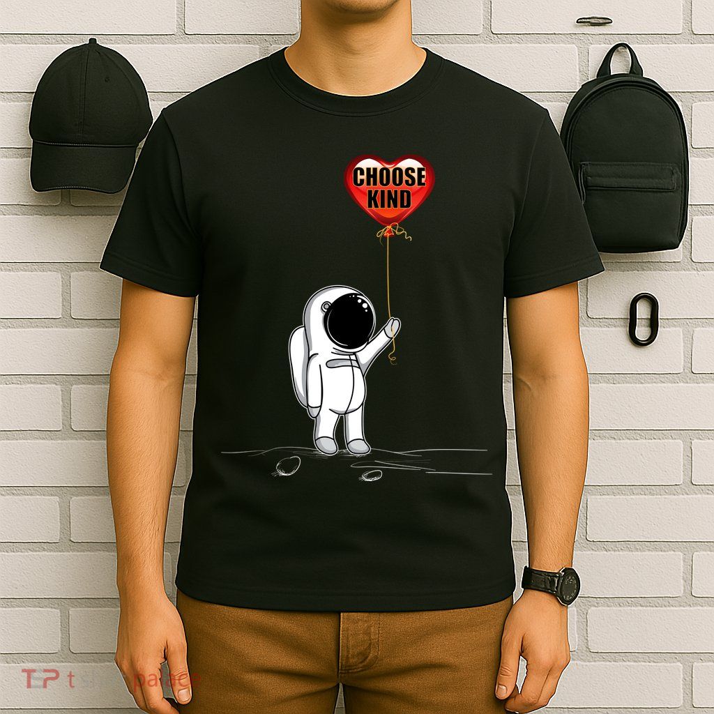 Choose Kind Astronaut Balloon Heart Anti Bullying T-Shirt