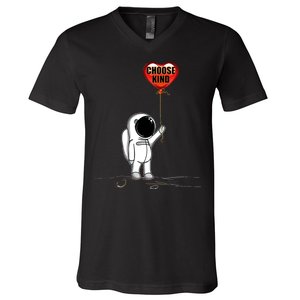 Choose Kind Astronaut Balloon Heart Anti Bullying V-Neck T-Shirt