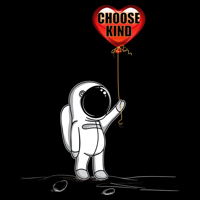 Choose Kind Astronaut Balloon Heart Anti Bullying Drawstring Bag