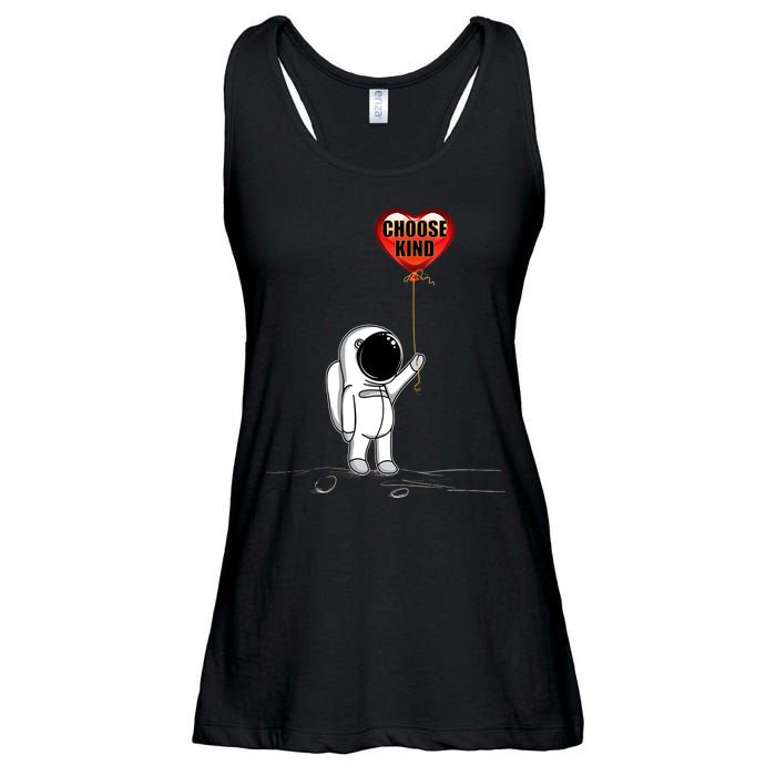 Choose Kind Astronaut Balloon Heart Anti Bullying Ladies Essential Flowy Tank