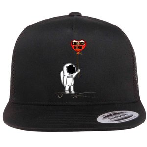 Choose Kind Astronaut Balloon Heart Anti Bullying Flat Bill Trucker Hat