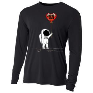 Choose Kind Astronaut Balloon Heart Anti Bullying Cooling Performance Long Sleeve Crew