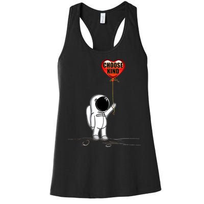 Choose Kind Astronaut Balloon Heart Anti Bullying Women's Racerback Tank