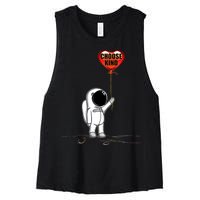 Choose Kind Astronaut Balloon Heart Anti Bullying Women's Racerback Cropped Tank