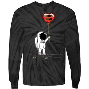 Choose Kind Astronaut Balloon Heart Anti Bullying Tie-Dye Long Sleeve Shirt