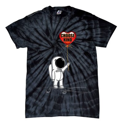 Choose Kind Astronaut Balloon Heart Anti Bullying Tie-Dye T-Shirt