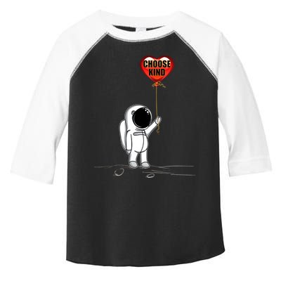 Choose Kind Astronaut Balloon Heart Anti Bullying Toddler Fine Jersey T-Shirt