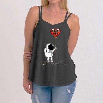 Choose Kind Astronaut Balloon Heart Anti Bullying Women's Strappy Tank