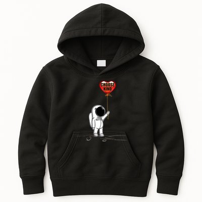 Choose Kind Astronaut Balloon Heart Anti Bullying Kids Hoodie