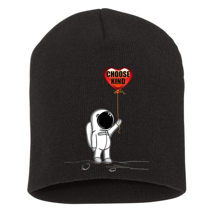 Choose Kind Astronaut Balloon Heart Anti Bullying Short Acrylic Beanie