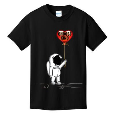 Choose Kind Astronaut Balloon Heart Anti Bullying Kids T-Shirt