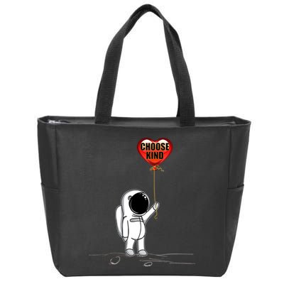 Choose Kind Astronaut Balloon Heart Anti Bullying Zip Tote Bag