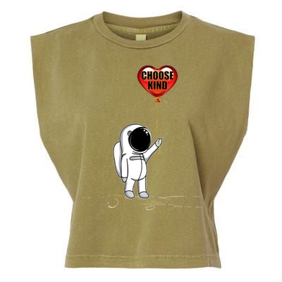 Choose Kind Astronaut Balloon Heart Anti Bullying Garment-Dyed Women's Muscle Tee