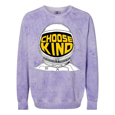 Choose Kind Astronaut Helmet Anti Bullying Message Colorblast Crewneck Sweatshirt